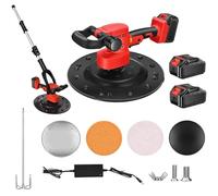 Llana Eléctrica 1680W, Máquina de Enlucido Inalámbrica 380 mm con Mango Telescópico de 168 cm, Herramienta de Acabado de Hormigón 6 Velocidades Kit Completo para Paredes Suelos y Techos 2 * 15000mAh