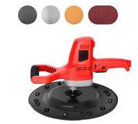 Llana eléctrica de 1280 W para mortero de cemento y hormigón, con 7 discos de lijado y 6 velocidades ajustables. Herramienta portátil para alisar, prensar y dar acabado a las paredes