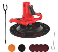 Llana Eléctrica Para Hormigón 1680W Kit De Alisadora De Superficies De Cemento Portátil Con Varilla Agitadora, Varilla De Extensión Para Trabajos De Construcción Y Reformas En El Hogar(Red)