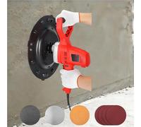 Llana eléctrica para mortero de cemento de 1280 W - Pulidora de pared manual con doble mango y 4 tipos de discos de lijado, velocidad ajustable de 80 a 200 RPM, para alisar, prensar