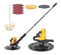 Llana EléCtrica Para Mortero Y Yeso Con Funciones De Alisado Y Pulido De Paredes, Motor De Cobre Puro De 80-600 Rpm Con 1-6 Velocidades Variables, Incluye Varilla Mezcladora Y Luz Led(Yellow)