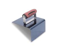 Llana escalonada Marshalltown, esquina exterior, R 19 mm, mango Durasoft, acero azul, dimensiones: 152x152x76 mm