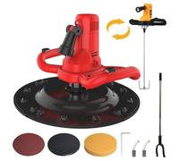 Llana Para Alisar Paredes Eléctrica 2880W, Lijadora De Pared - Motor Cobre Larga Duración, Velocidad 280-2800, Incluye Percha De Prolongación, Varilla Mezcladora, Disco Autoadhesivo, LED(Red)