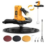 Llana Para Alisar Paredes Eléctrica 2880W, Lijadora De Pared - Motor Cobre Larga Duración, Velocidad 280-2800, Incluye Percha De Prolongación, Varilla Mezcladora, Disco Autoadhesivo, LED(Yellow)