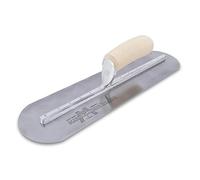 Llana totalmente redondeada de Marshalltown con mango curvo de madera de acero al carbono, 356x102 mm, herramientas para yeseros