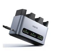 llano 30W LP-E6NH LP-E6P Cargador de batería rápido de 3 ranuras para Canon baterías de cámara EOS R5/R6/R7 Mark II, 5D/6D/7D Mark II/III/IV, 60D/70D/80D/90D,USB-C,pantalla LED,carcasa de aluminio CNC