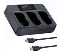 llano 45W EN-EL15C Cargador rápido para Nikon 3-Slot | Para Nikon ZR, Z6III, Zf, Z8, Z7II, Z7, Z6II, Z6, D850, D810, D780, D750, D500, D7500, pantalla LED, carga completa de 2,5 h