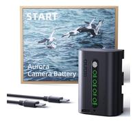 llano Aurora LP-E6P Batería 2600mAh - Compatible con Canon EOS R5/R6/R7 Mark II, 5D/6D/7D Mark II/III/IV, 60D/70D/80D/90D, Pantalla LED táctil, Carga rápida USB-C (1 Unidad)