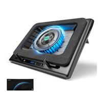 llano Base refrigeradora portatil Gaming con Control Táctil Continuo & Alfombrilla de Ratón, 3 Puertos USB A, Ventilador Turbo de Alto Rendimiento, Espuma de Sellado para Portátiles de 15-19''-Sin RGB