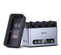 llano Chargeur de Batterie 65W 4 Emplacements LP-E6NH LP-E6P - Charge Rapide pour Canon EOS R6 Mark II, R5, R6, R7, 5D/6D Mark II/III/IV, Écran Numérique Intelligent, Couvercle Magnétique