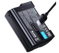 llano EN-EL15C Batería 2400 mAh USB-C de Carga rápida para Nikon cámaras Zf, Z5, Z6, Z6II, Z7, Z7II, Z8, D780, D850, D7500, D500, D600, D610, D750, D800, D810, D7100, D7200 - Negro