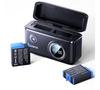 llano Hero 12/11/ 10/9 Black Cargador de batería Dual rápido de 18 W para GoPro HERO12/HERO11/HERO10/HERO9 Black Cargador con 2 * baterías de Repuesto de 1730 mAh Pantalla Digital Inteligente