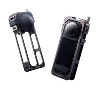 Llano Jaula de Aleación de Aluminio para Insta360 X5, Estuche Protector con Cubierta de Lente de Silicona, Zapatas Frías Integradas y Roscas de 1/4", Accesorios X5 Ultraligeros de 60g