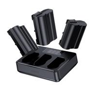 llano Pack de 3 baterías EN-EL15C y cargador rápido de 3 ranuras de 45 W | Para Nikon ZR, Z6III, Zf, Z8, Z7II, Z7, Z6II, Z6, D850, D810, D780, D750, D500, D7500, 2,5 h de carga completa