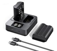 llano Paquete de 2 Baterías EN-EL15C y Juego de Cargador Rápido de 20W para Nikon Z8, Zf, Z6III, Z7II, Z6II, D850, D780, D7500, D500 Cámaras - Kit de Batería Recargable de Capacidad Real