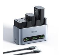 llano Paquete de 3 baterías NP-FZ100 2400 mAh & Cargador Rápido 30W, Triple Ranura para Sony A7III A7IV A6700 FX3 FX30 A9 A7C A7CII A7RV A7RIII A6600 ZV-E1 ZV-E10II A1 FX2, Pantalla LED, Aluminio CNC