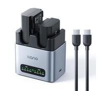 llano Set de 2 Baterías NP-FZ100 2400mAh & Cargador Rápido 20W: Doble Ranura para Sony A7III A7IV A6700 FX3 FX30 A9 A7C A7CII A7RV A7RIII A6600 ZV-E1 ZV-E10II A1 FX2, USB-C, LED, Aluminio CNC