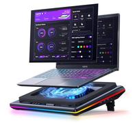 llano V12 Ultra Base Refrigeradora para Laptop con Control de Software Inteligente, Soporte Ventilador RGB para Laptop Gaming, Ventilador Turbo 5.5", 3 *USB 3.0 para Laptops de 15.6" a 19"