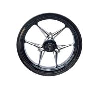 Llanta de Rueda Universal 10 * 2.15J E-Scooter motocicleta CNC cubo de aluminio llantas de rueda delantera paso de 70mm Rueda(12 inch Black)