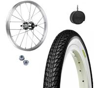 Llanta delantera de 16 x 1,75 cm de aluminio + cubierta blanca 16 x 1,75 cm + cámara de aire para bicicleta de niño