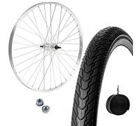 Llanta delantera de 26 x 1,75 cm + cubierta de 26 x 1,75 cm y cámara para bicicleta de paseo bicicleta de aluminio/acero