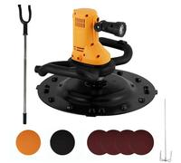 Llanta EléCtrica Para Alisar Paredes Y HormigóN Con Varilla Mezcladora Y PéRtiga Extensible Lijadora,1-6 Velocidades, 80-600 Rpm, Motor De Cobre Puro, Base Autoadhesiva Con Luz Led(Yellow)