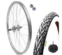 Llanta trasera 28" 28 x 1.75 + neumático blanco negro 700 x 35 C + cámara | Rueda 622 x 20 para bicicleta 7 velocidades