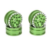 Llantas de cubo de rueda de Metal con 8 orificios redondos, 4 Uds., para coche de escalada con Control remoto Axial SCX24 1/24 (Verde)