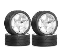 Llantas de Metal for Ruedas y neumáticos RC for Tamiya TT01 TT02 XV01 TA06 A959 PTG2 HPI KYOSHO PTG2 1:10 Street Touring Drift Car(4pcs Silvery)
