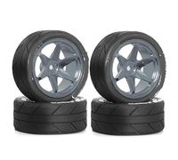 Llantas de Metal for Ruedas y neumáticos RC for Tamiya TT01 TT02 XV01 TA06 A959 PTG2 HPI KYOSHO PTG2 1:10 Street Touring Drift Car(4pcs Titanium)