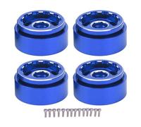 Llantas de ruedas Beadlock para coche RC de 4 piezas, llantas de aleación de aluminio de 1,0 pulgadas para coches Traxxas 1/18 RC, juego de llantas de metal de alta resistencia al (Azul)