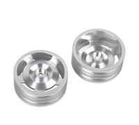 Llantas Delanteras y traseras de aleación de Aluminio con Forma de Estrella for Tamiya TD2, TL01B, TT02B, DF02, DF03, DT02, DT03, 2DW, 4WD, for Buggy RC 1/10.(2WD Front Silver)