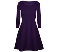 Llanura niñas Vestido de Manga Larga de la Llamarada Franki una línea Mini Patinador Columpio Edad Tapa del Vestido de los niños Color: Ciruela - Tamaño: 7-8 años