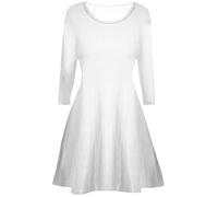 Llanura niñas Vestido de Manga Larga de la Llamarada Franki una línea Mini Patinador Columpio Edad Tapa del Vestido de los niños Color: Blanco - Tamaño: 9-10 años