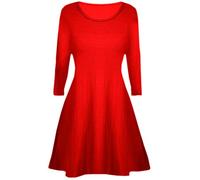 Llanura niñas Vestido de Manga Larga de la Llamarada Franki una línea Mini Patinador Columpio Edad Tapa del Vestido de los niños Color: Rojo - Tamaño: 13-14 años