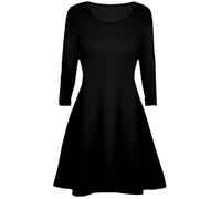 Llanura niñas Vestido de Manga Larga de la Llamarada Franki una línea Mini Patinador Columpio Edad Tapa del Vestido de los niños Color: Negro - Tamaño: 11-12 años