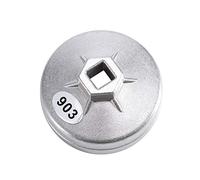 llave, 14 Flauta Aluminio Filtro de aceite Llave Herramienta de extracción de zócalo 903 Color plata 74 mm