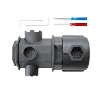 Llave aireadora de grifo, herramienta de llave 16 en 1, 3.9 x 2.36 x 1.89 pulgadas, práctica extracción de boquilla aireadora, accesorios de baño portátiles grises, llave de repuesto para fregadero