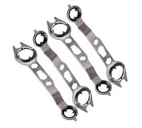 Llave ajustable de 4 piezas para amoladora angular, herramienta manual de tuerca de brida de 4 garras, hecha de acero 65, mango ergonómico, diseño portátil compacto, gris, 200 x 40 mm