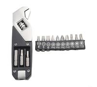 Llave ajustable de acero inoxidable con cabezales de 10 puntas y bolsa Oxford, juego de herramientas multifuncionales para uso doméstico y exterior