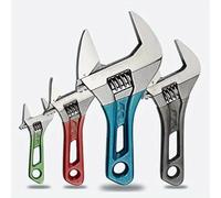 Llave ajustable de gran apertura, mango corto, mini llave de mono, escala láser, llave envuelta en goma, herramientas de baño (158 mm)