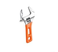 Llave ajustable de mango corto con gran apertura de mandíbula para accesorios de tubería y tuercas, aleación de acero tratado térmicamente, herramienta de fontanería compacta para reparación del hogar