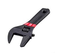 Llave ajustable de mango corto de 6/8 pulgadas con apertura de mandíbula ancha para sujetadores de gran diámetro, para fontanería, baño y aplicaciones automotrices (6 pulgadas)
