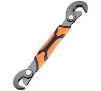 Llave ajustable, llave rápida de acero de alto carbono con mecanismo de autobloqueo, agarre antideslizante de 6-22 mm para fontanería y reparación del hogar, naranja (A)