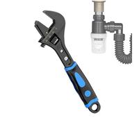 Llave Ajustable: Opciones De 8, 10 Y 12 Pulgadas, Herramienta Manual De Acero Con Alto Contenido De Carbono, Llave Con Mango De Goma Antideslizante | Apertura De Mandíbula Ancha Multifunción Para Font