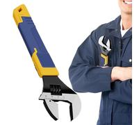 Llave ancha ajustable, llave de fontanería de grande, acero al cromo vanadio de alta resistencia con mandíbula ancha para baño, electrodomésticos, reparación de automóviles, herramienta de