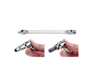 Llave articulada doble TOPTUL 1/4 pulgadas 6 caras con adaptador para 1/4 pulgadas-Nuss