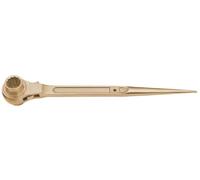 Llave carraca para andamio 14x17 mm, adecuada para montaje y desmontaje de estructuras metálicas y herramientas de construcción.