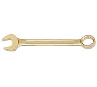 Llave combinada de 34 mm, fabricada en aluminio-bronce, ideal para aflojar y apretar tuercas en trabajos mecánicos.