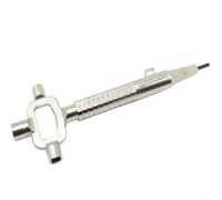 Llave combinada para cuerpos de cerradura de puerta - Llave multifunción de acero inoxidable con doble mango longitudes (138 mm y 195 mm), agarre ergonómico, (largo)